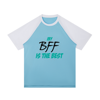 Contrast Raglan Sleeve Mesh T-Shirt